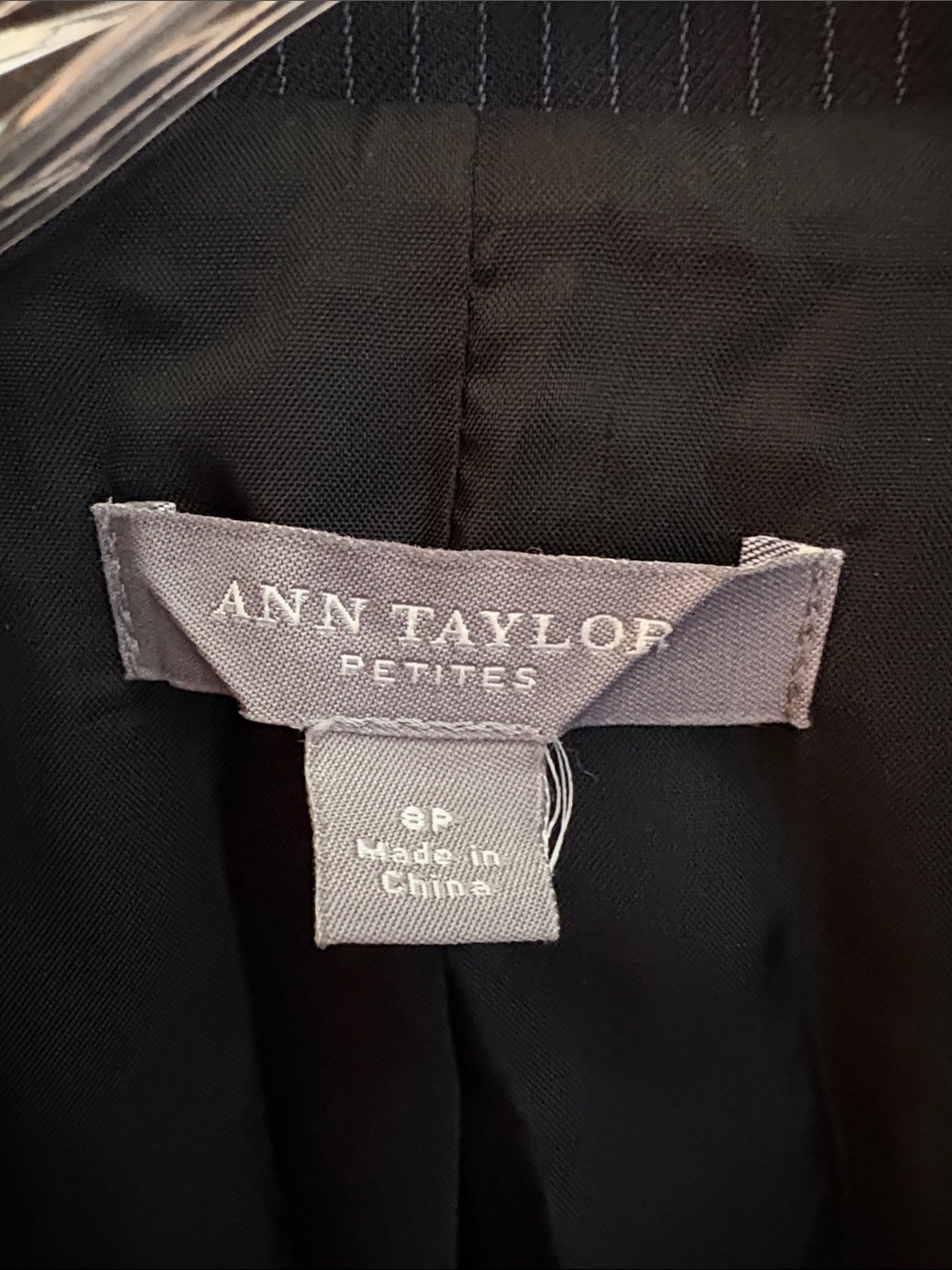 Ann Taylor black size 6P petite Pinstripe Women's Suit Jacket & Pants like new - Picture 2 of 11